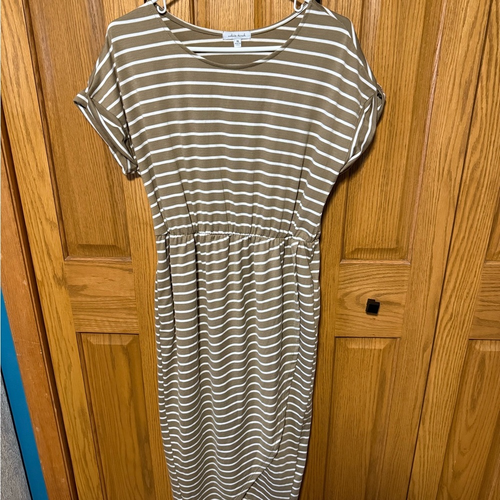 White Birch Casual Gray Dolman Sleeve Midi Sundress